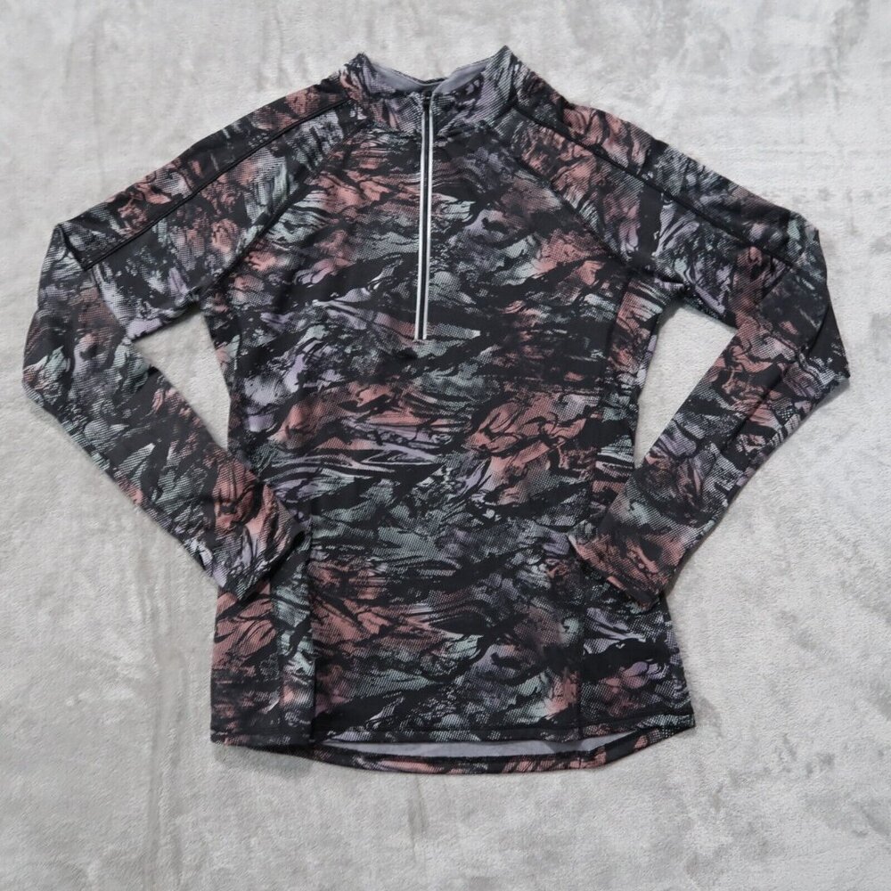 Hind Jacket Womens L Black 1/4 Zip Mock Neck Athletic Track Workout Stretch